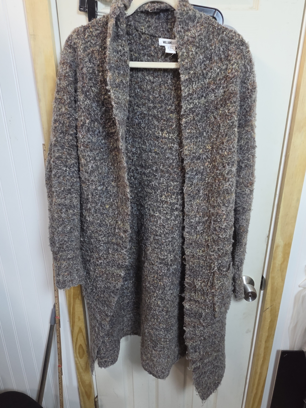 Willow & Clay Heathered Gray Bouclé Open-Front Cardigan